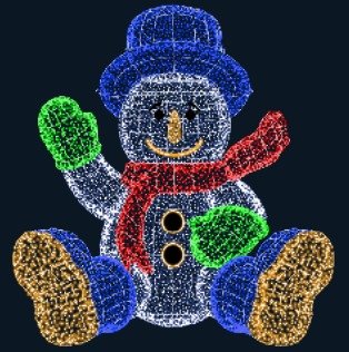 Boneco de neve luminoso LED para decoração natalina de condomínios e eventos